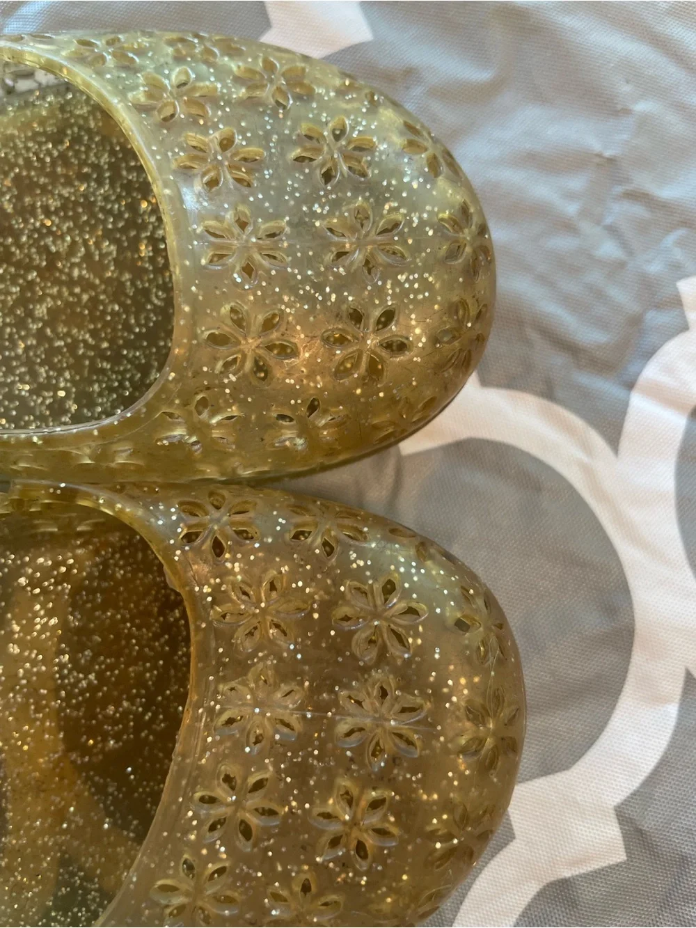 Old navy toddler sz8 Gold Glitter Jelly Mary Jane Shoes summer waterproof